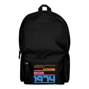 Vintage 1974 Shirt Retro yes Boom Wow - Backpack - black - Front