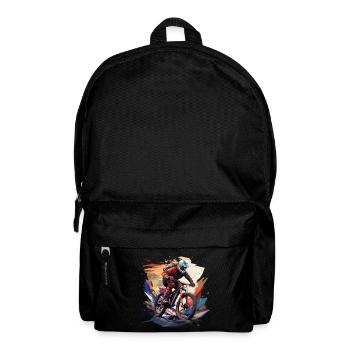 Cooles Mountainbiker T-Shirt Design, Polygon Style - Rucksack - Schwarz - Vorne