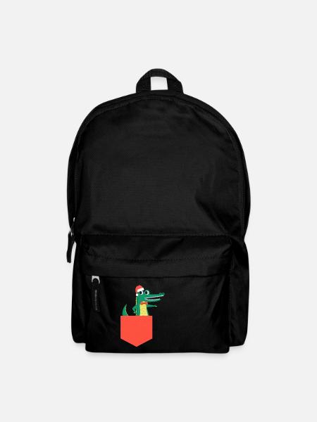 Weihnachten Krokodil Brusttasche Nikolausmütze - Rucksack - Schwarz