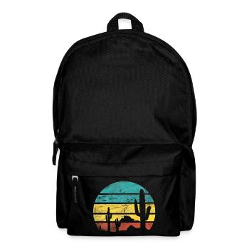 Retro Desert Graphic Nature Cactus - Backpack - black - Front