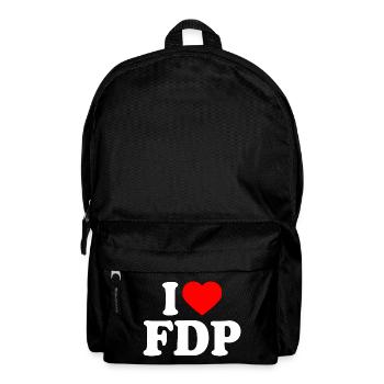 I love fdp - Rucksack - Schwarz - Vorne