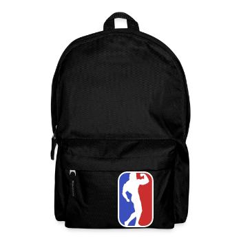 Logo Bodybuilding Bodybuilder Bizeps Pose Arnold - Rucksack - Schwarz - Vorne