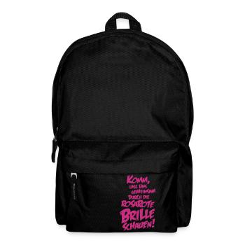 Rosarote Brille schauen - Rucksack - Schwarz - Vorne