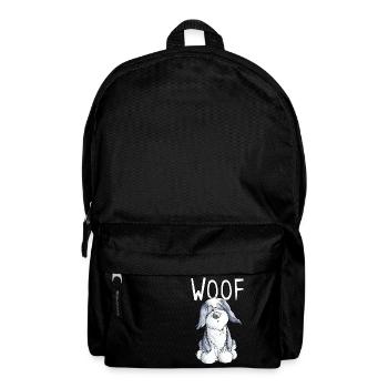 Woof Bearded Collie - Beardie - Geschenk - Comic - Rucksack - Schwarz - Vorne