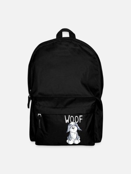 Woof Bearded Collie - Beardie - Geschenk - Comic - Rucksack - Schwarz