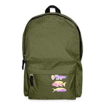 exotische Fische - Rucksack - Olivgrün - Vorne