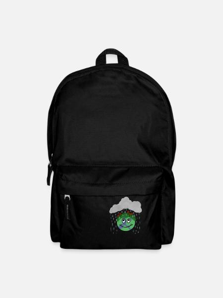 Love the rain! Happy soil with flowers - Backpack - black