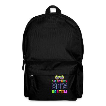 80s 80er Jahre Motto Party Kostüm - Rucksack - Schwarz - Vorne