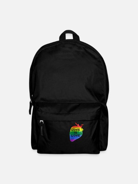 Strawberry,love is love, art,Rainbow,LGBT - Backpack - black