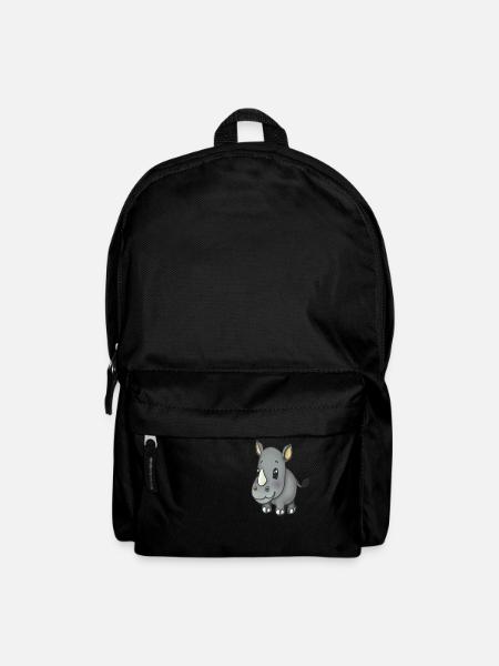 Kawaii Cartoon Rhino - Rucksack - Schwarz