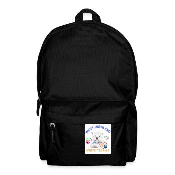 West Highland white terrier design - Backpack - black - Front