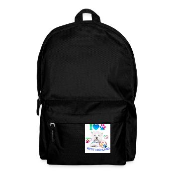 West Highland white terrier design - Backpack - black - Front