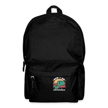 Now I'm Unstoppable - Funny T-Rex Dinosaur - Backpack - black - Front