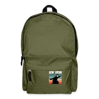 Jew Jitsu Funny Jewish Jiu Jitsu Martial Arts - Backpack - olive green - Front