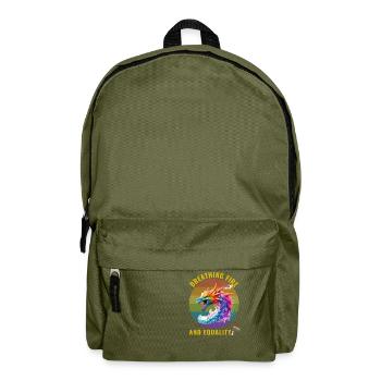 Gay Pride – Feuer und Gleichheit spucken - Rucksack - Olivgrün - Vorne