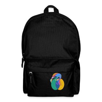 cyclist aura abstract circle geometric drawing - Backpack - black - Front
