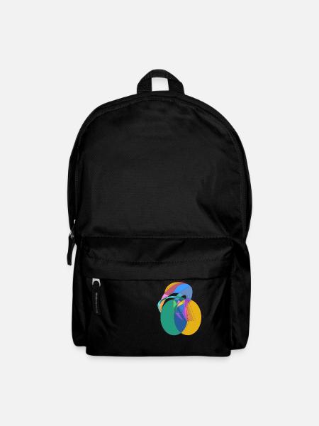 cyclist aura abstract circle geometric drawing - Backpack - black