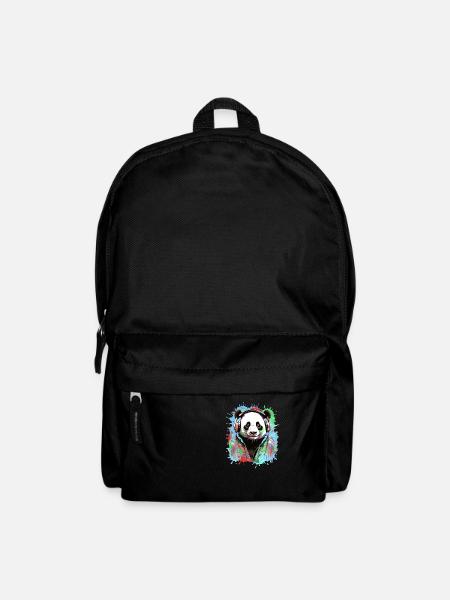 Panda, Kopfhörer,panda mit kopfhörer, illustration - Rucksack - Schwarz