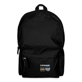 Lustiger versauter Spruch Geschenk - Rucksack - Schwarz - Vorne