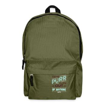 animal lover awesome cat humor - Backpack - olive green - Front