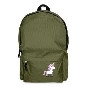 Unicorn pixelated graphic unicorn pixel gift - Backpack - olive green - Front
