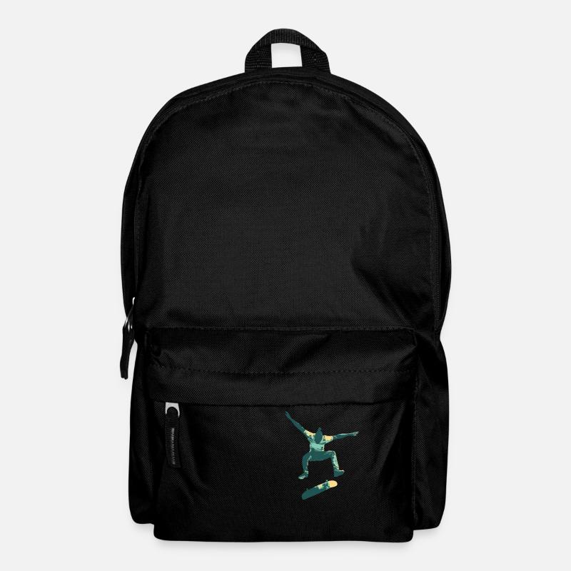 Skatboarder jumping - Backpack - black