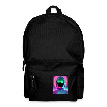 neon synthwave style robot néon - Sac à dos - noir - Devant