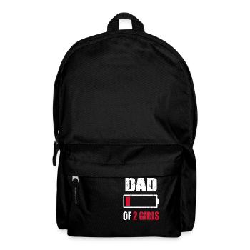Dad of 2 Girls Mädchen leere Batterie für Vatertag - Rucksack - Schwarz - Vorne