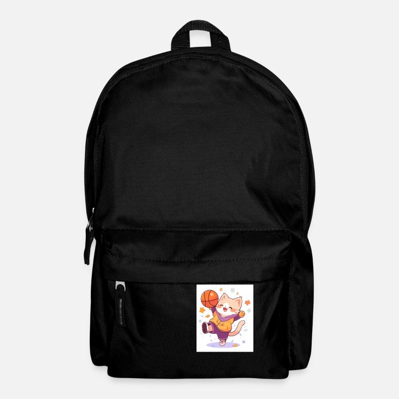 Cat with basketball - Backpack - black