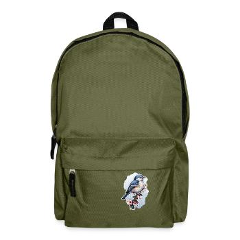 Vogel im Winter - Rucksack - Olivgrün - Vorne
