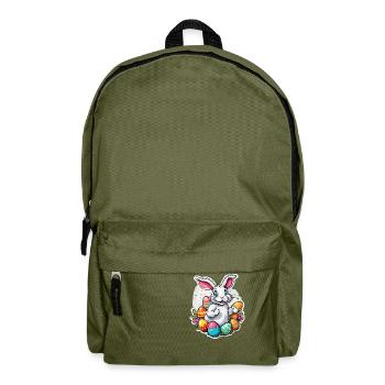 Osterhase / Ostern / Eier / Feiertage / Osterfest - Rucksack - Olivgrün - Vorne