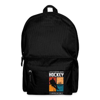 Life is better with Hockey - Rucksack - Schwarz - Vorne