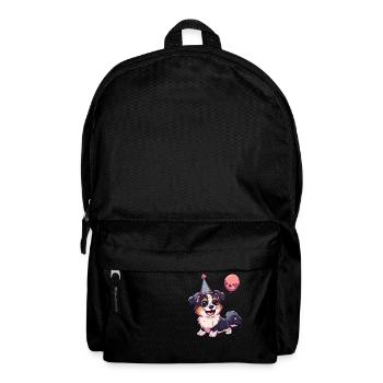 Border Collie Chiens Anniversaire Bande dessinée - Sac à dos - noir - Devant