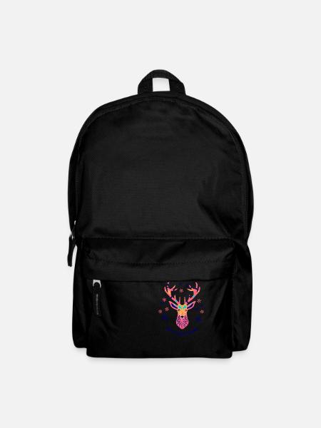Buntes Geweih - Rucksack - Schwarz