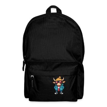 Stier Winter Comic - Rucksack - Schwarz - Vorne