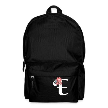 Letter e Minimalistische Blumen - Rucksack - Schwarz - Vorne