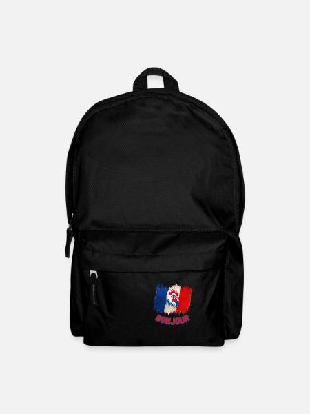 Bonjour France-French Pride Gallic Rooster - Backpack - black