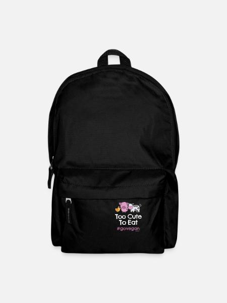 Vegan Tshirt "Too Cute to Eat #GOVEGAN" - Rucksack - Schwarz