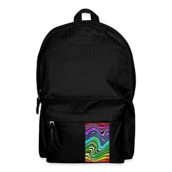 Zebra Muster Neon Regenbogen LSD Trip verballert - Rucksack - Schwarz - Vorne