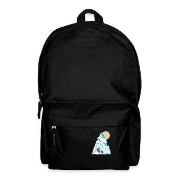 Abenteuer Winterurlaub Vater Sohn T-Shirt - Rucksack - Schwarz - Vorne