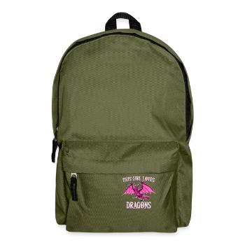 Cette fille aime les dragons, cadeau de fille dragon - Sac à dos - vert olive - Devant
