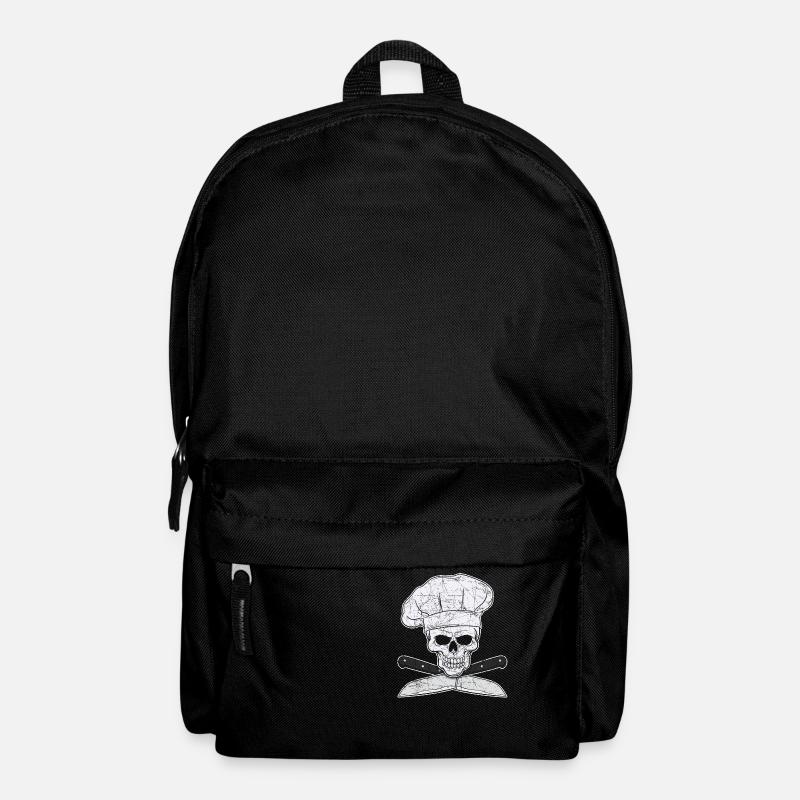 Grillen Chefkoch Koch Totenkopf Messer Geschenk - Rucksack - Schwarz