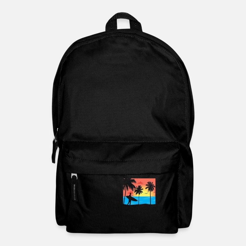 Surfer am Strand - Rucksack - Schwarz