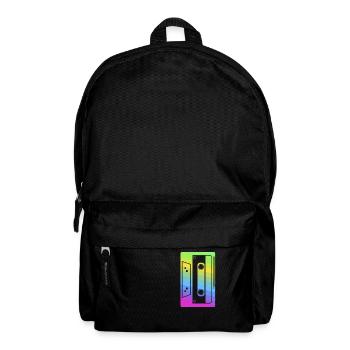 Retro Kassettenprodukt | 80er und 90er Neon - Rucksack - Schwarz - Vorne