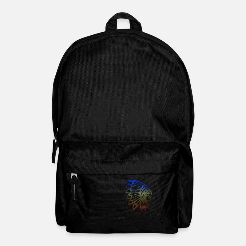 Indian Warrior Indianer mit Federn Häuptling - Rucksack - Schwarz