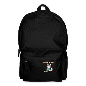 Don't Worry Be Furry - Furry Fandom Fursuiter - Rucksack - Schwarz - Vorne