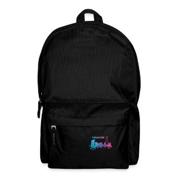 Wunderschöne Singapur Skyline in bunten Farben - Rucksack - Schwarz - Vorne