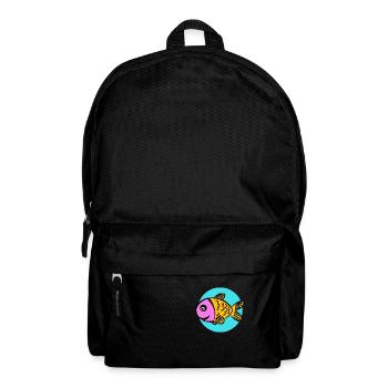 Bunter Comic Fisch - Rucksack - Schwarz - Vorne