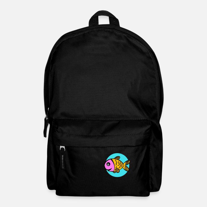 Bunter Comic Fisch - Rucksack - Schwarz