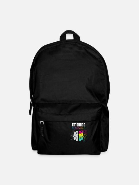 Embrace Neurodiversity Lustiger Spruch Autismus - Rucksack - Schwarz